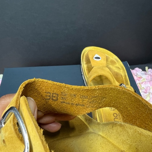 Yokono Yellow Suede Sandals, super cute size 38 - Picture 9 of 9
